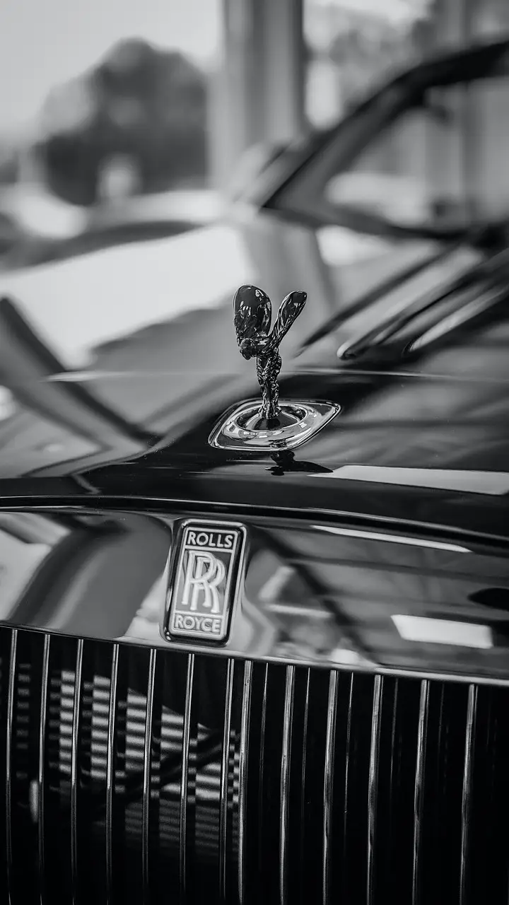 car, vehicle, rolls-royce, car wallpapers, luxury, black and white, monochrome