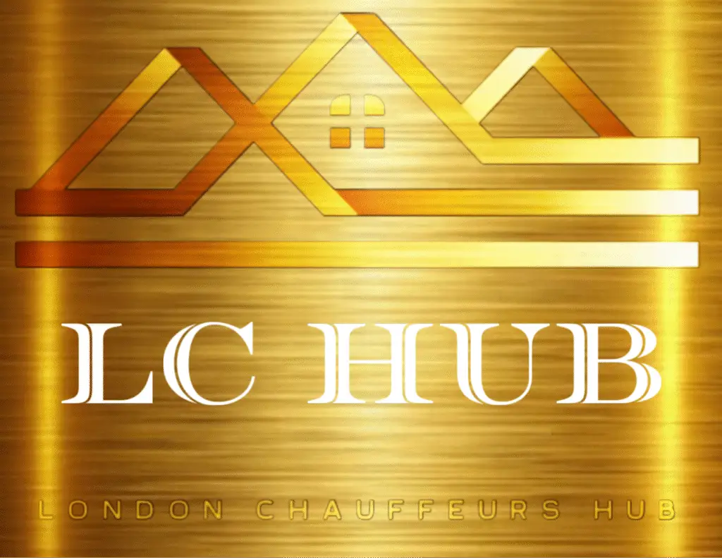 LC HUB gold logo with stylised roof outline and the words London Chauffeurs Hub.